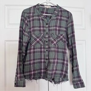 Gilded intent plaid button up